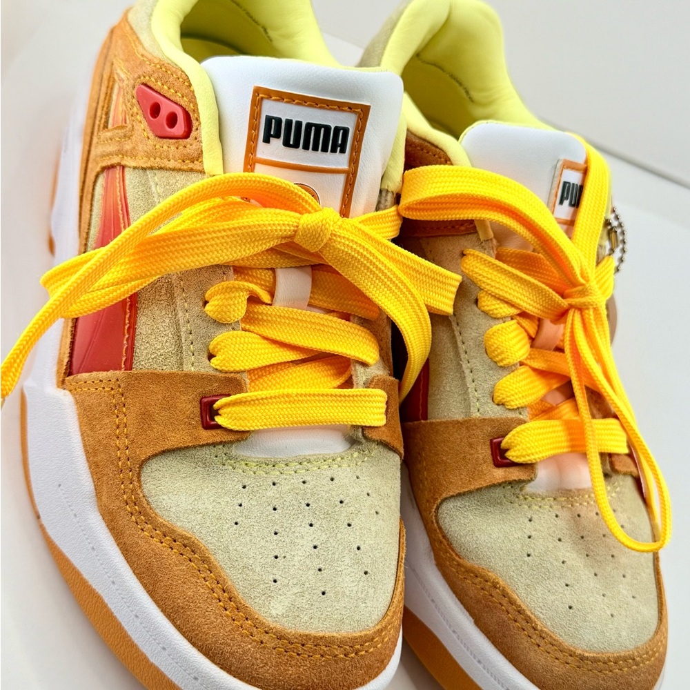 PUMA Kids' Yellow and Tan Sneakers